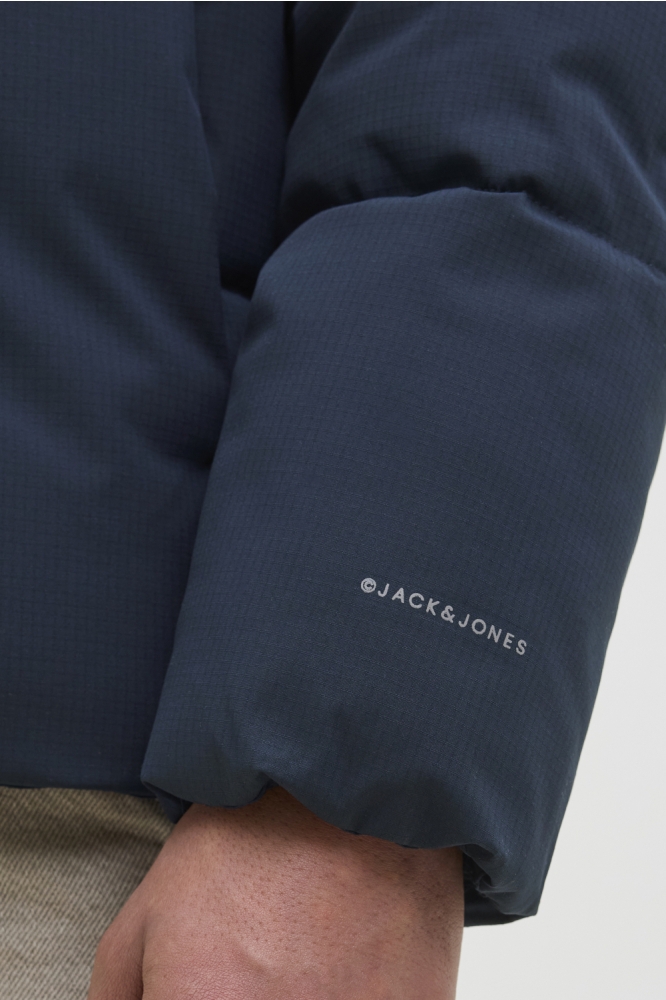 Jack & Jones blauwe heren jas | Close up