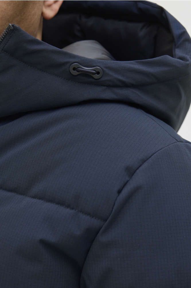 Jack & Jones blauwe heren jas | Close up