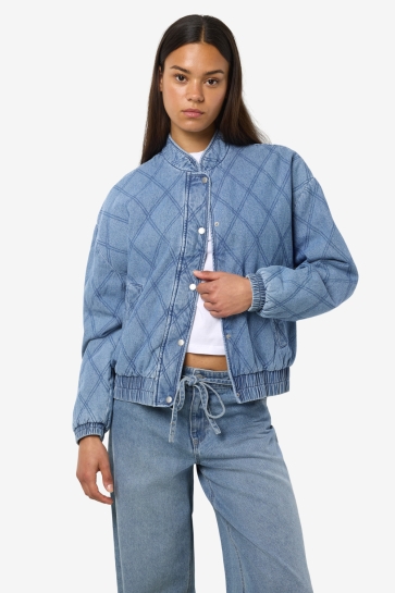Noisy may Jas NMCLAIRE QUILT DENIM JACKET 27034965 Light Blue Denim