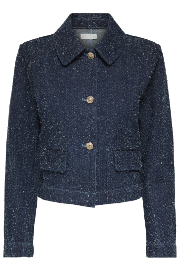 Jacqueline de Yong Jas JDYLADY LS SHACKET DNM 15341468 DARK BLUE DENIM