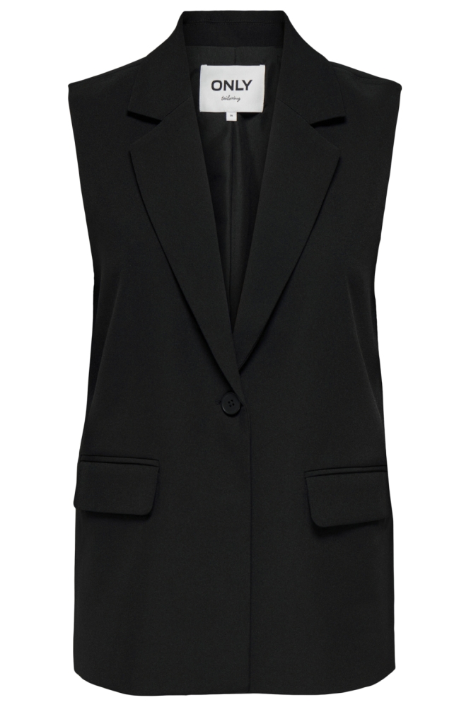 Only zwarte dames gilet | Vooraanzicht
