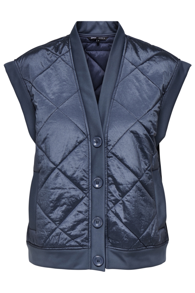 Only blauwe dames gilet | Vooraanzicht