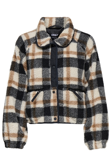 Only ONLCALISTA LIFE CHECK TEDDY JACKET 15353727 BIRCH/CHECK