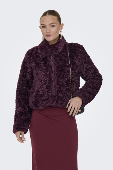 Only ONLGINNY SHORT TEDDY JACKET OTW 15352795 MAUVE WINE