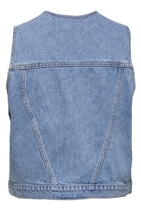 Only blauwe dames gilet | Achteraanzicht