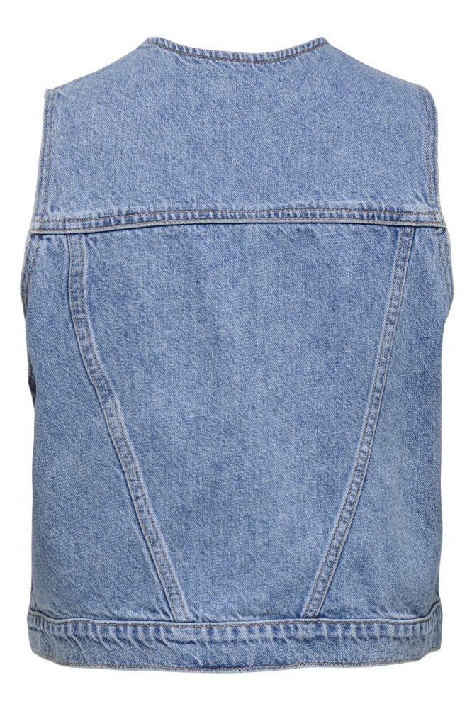 Only blauwe dames gilet | Achteraanzicht