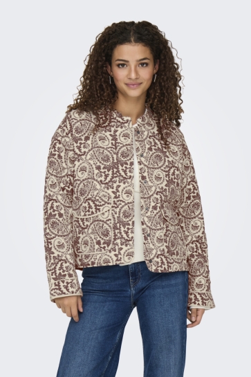 Only Jas ONLHALLIE QUILTED JACKET OTW NOOS 15328523 EGRET/ZINFANDEL