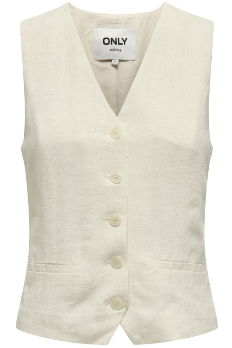 Only ecru dames gilet | Vooraanzicht