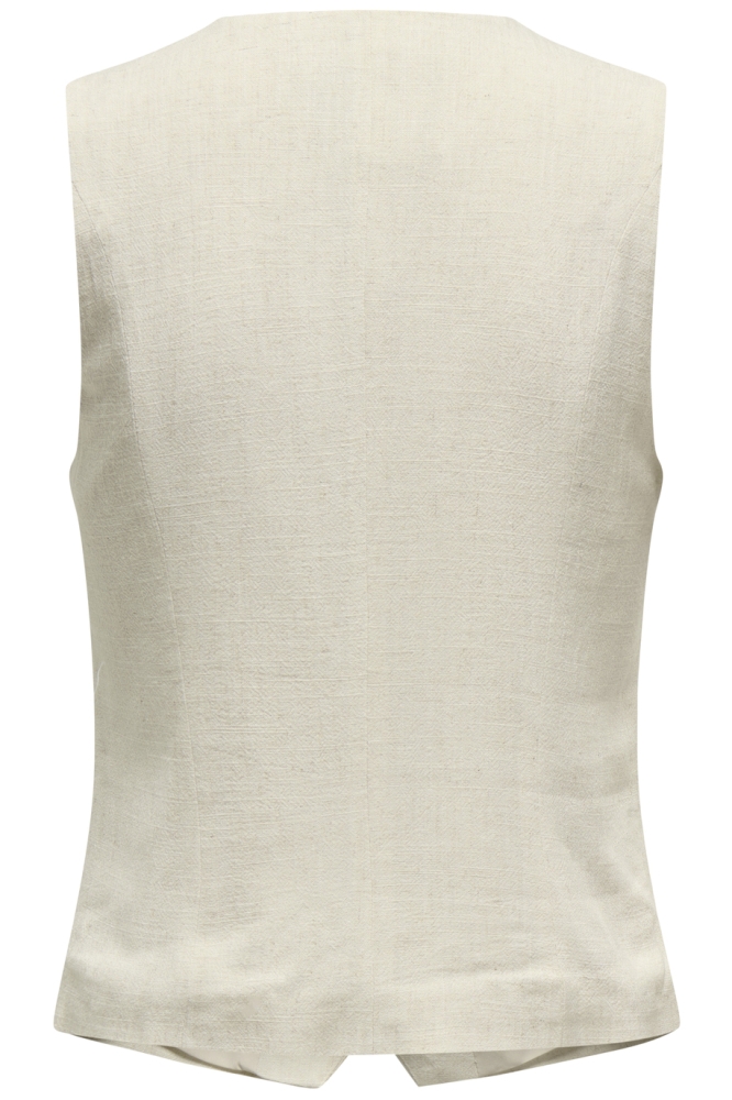 Only ecru dames gilet | Achteraanzicht
