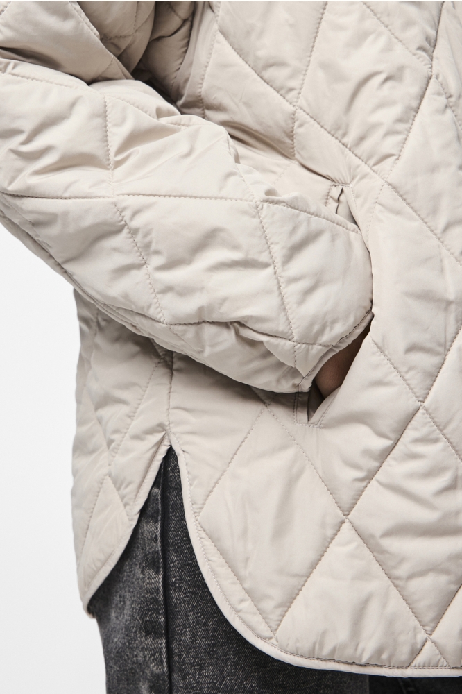 Pieces beige dames jas | Close up
