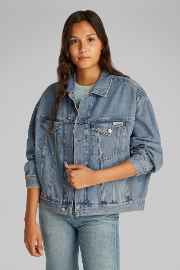Calvin Klein Jas BOXY DENIM JACKET J20J225182 DENIM LIGHT