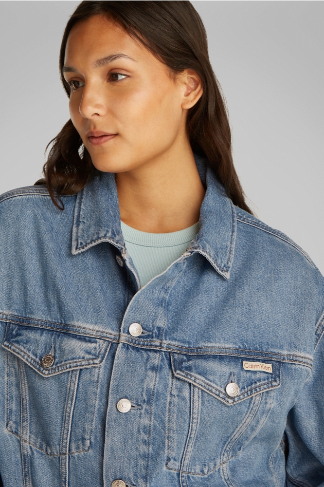 Calvin Klein blauwe dames jas | Close up