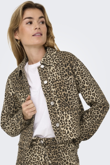 Only Jas ONLNAOMI AOP JACKET OTW 15347129 Toasted Coconut/LEO