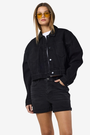 Noisy may Jas NMRONJA L/S CROP DNM JACKET VI514BL 27032323 Black Denim
