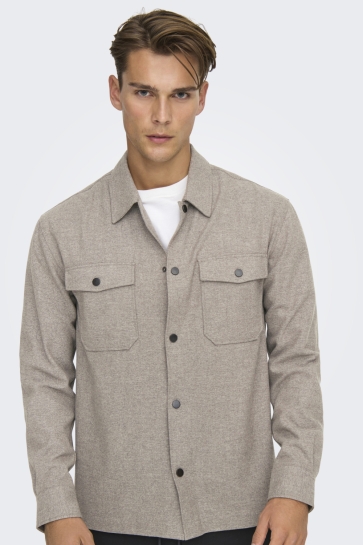 Only & Sons Overhemd ONSMARK BRUSHED 0353 OVERSHIRT 22035991 FALCON