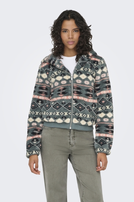 Only groene dames vest | Model vooraanzicht