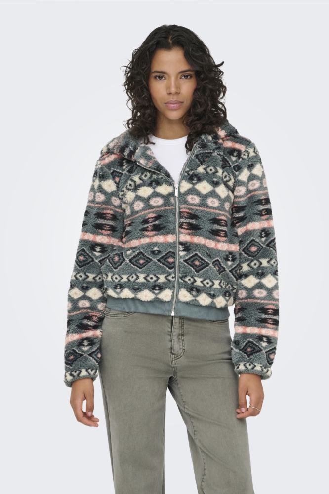 Only groene dames vest | Model vooraanzicht