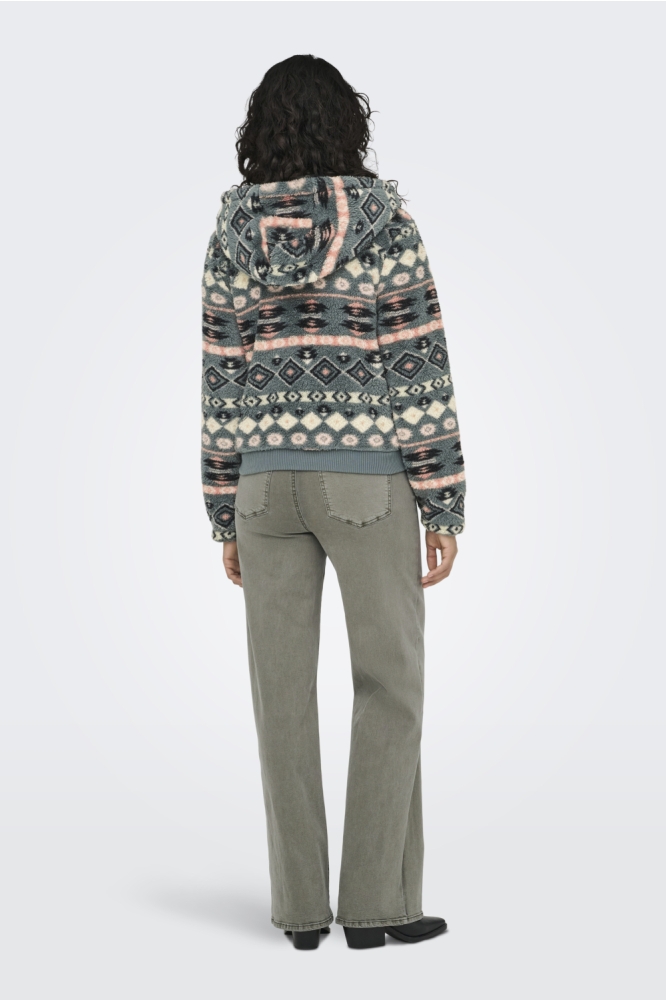 Only groene dames vest | Model achteraanzicht