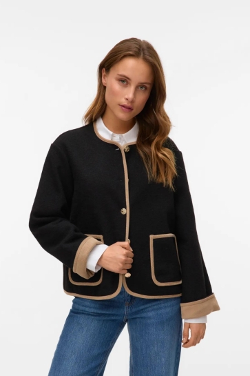 Vero Moda Jas VMNANNIE SHORT JACKET 10333670 Black/SILVER MIN