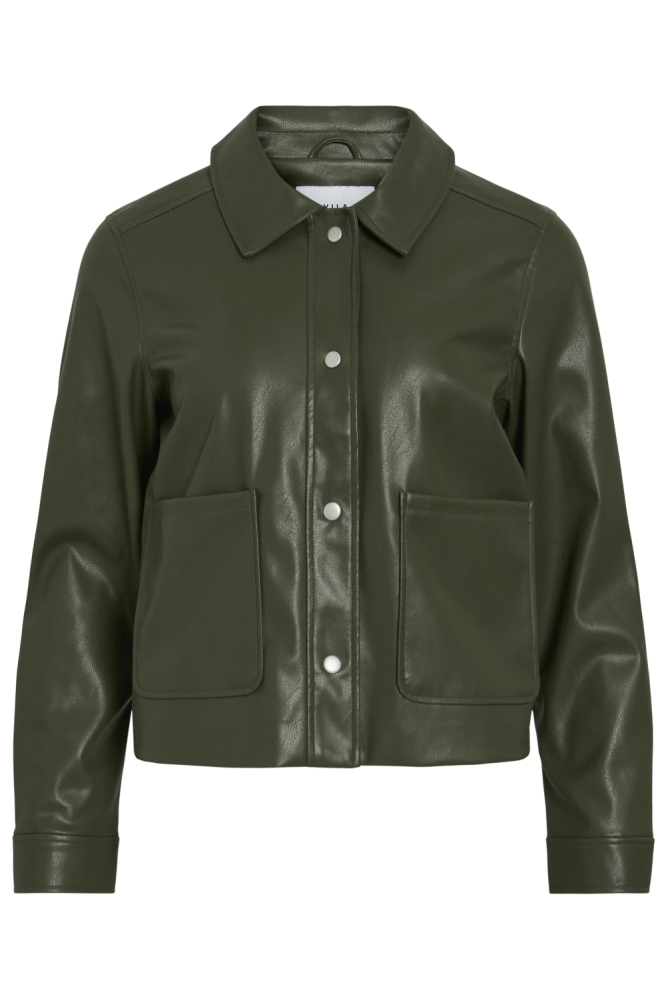 Vila groene dames jas | Vooraanzicht