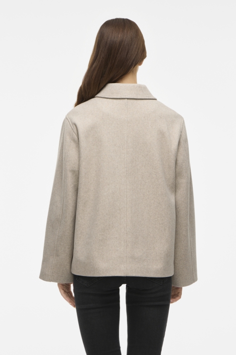 Vila beige dames jas | Model achteraanzicht