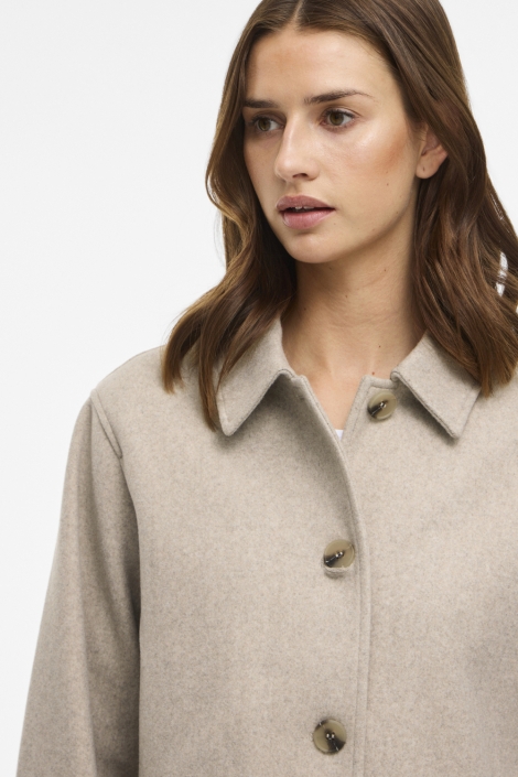 Vila beige dames jas | Close up