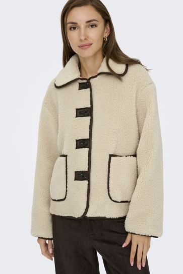 Jacqueline de Yong Jas JDYNOELLA LIFE TEDDY JACKET OTW NOO 15365773 CEMENT