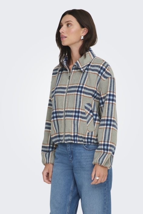 Only grijze dames jas | Model vooraanzicht