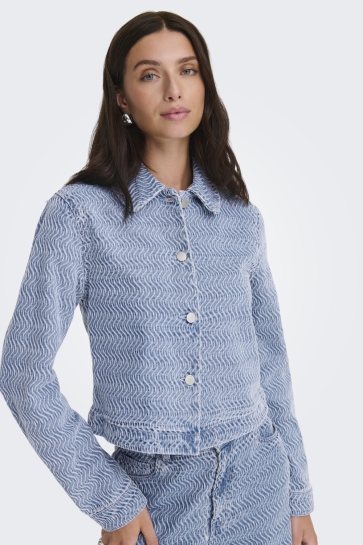 Jacqueline de Yong JDYNICO L/S STRUCTURE SCHAKET DNM 15362003 Light Blue Denim