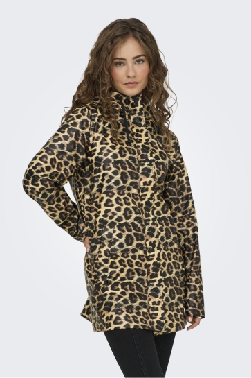 Only Jas ONLMARIE ELLEN AOP RAINCOAT OTW 15359213 Toasted Coconut/AOP LEO