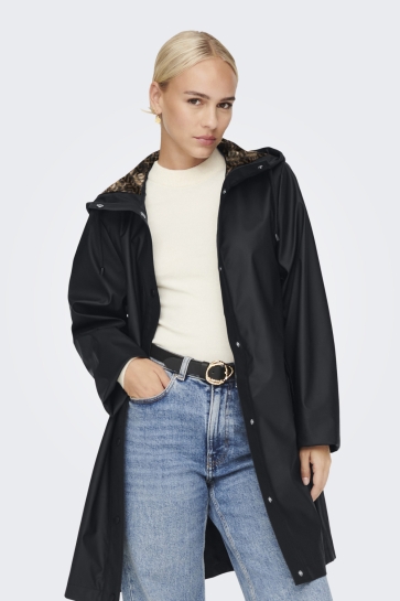 Only Jas ONLNEWMARIE RAINCOAT CC OTW 15265846 Black/LEO