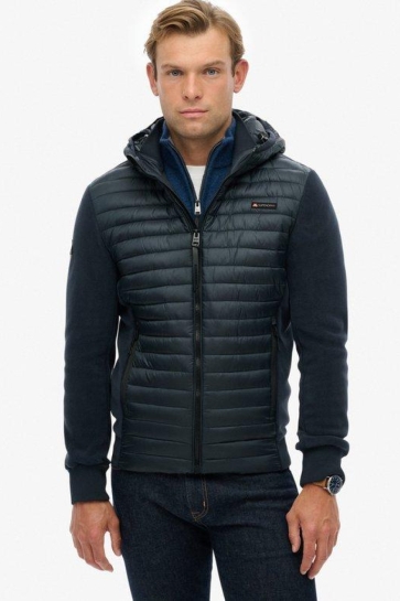 Superdry HOODED STORM KNIT HYBRID JKT M5012293A ECLIPSE NAVY