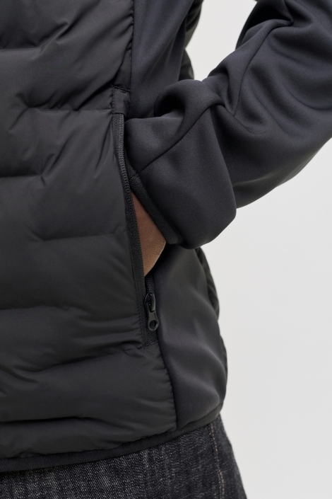 Jack & Jones zwarte heren jas | Close up