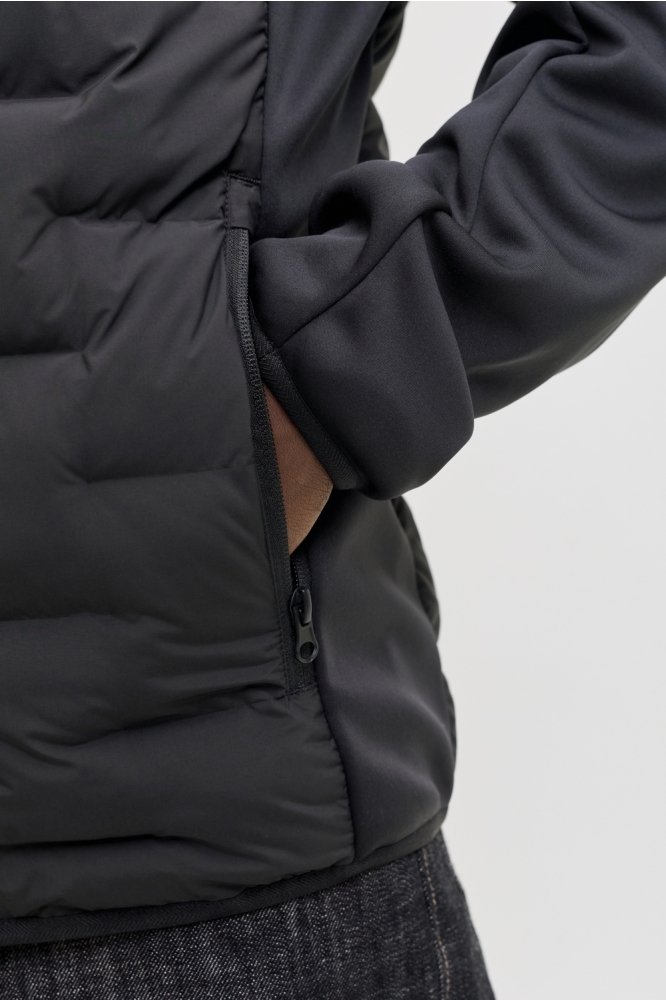 Jack & Jones zwarte heren jas | Close up