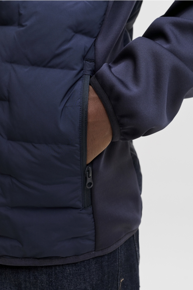 Jack & Jones blauwe heren jas | Close up