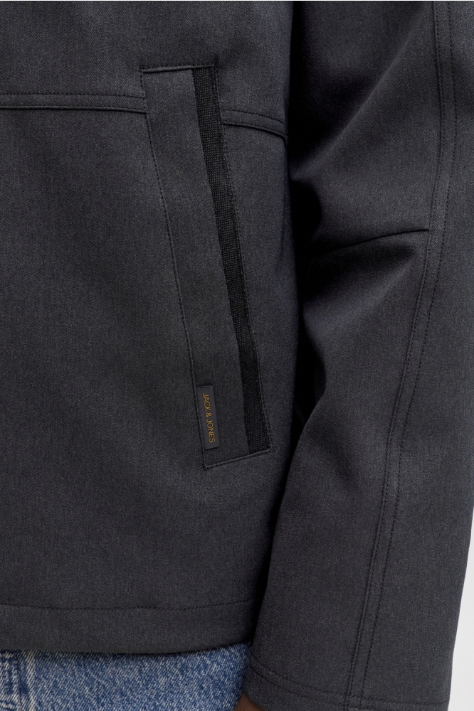 Jack & Jones zwarte heren jas | Close up