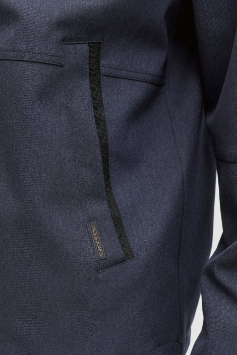 Jack & Jones blauwe heren jas | Close up