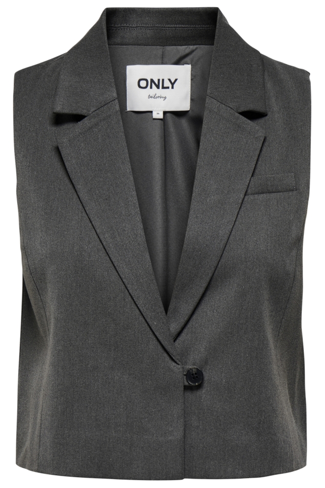 Only grijze dames gilet | Vooraanzicht