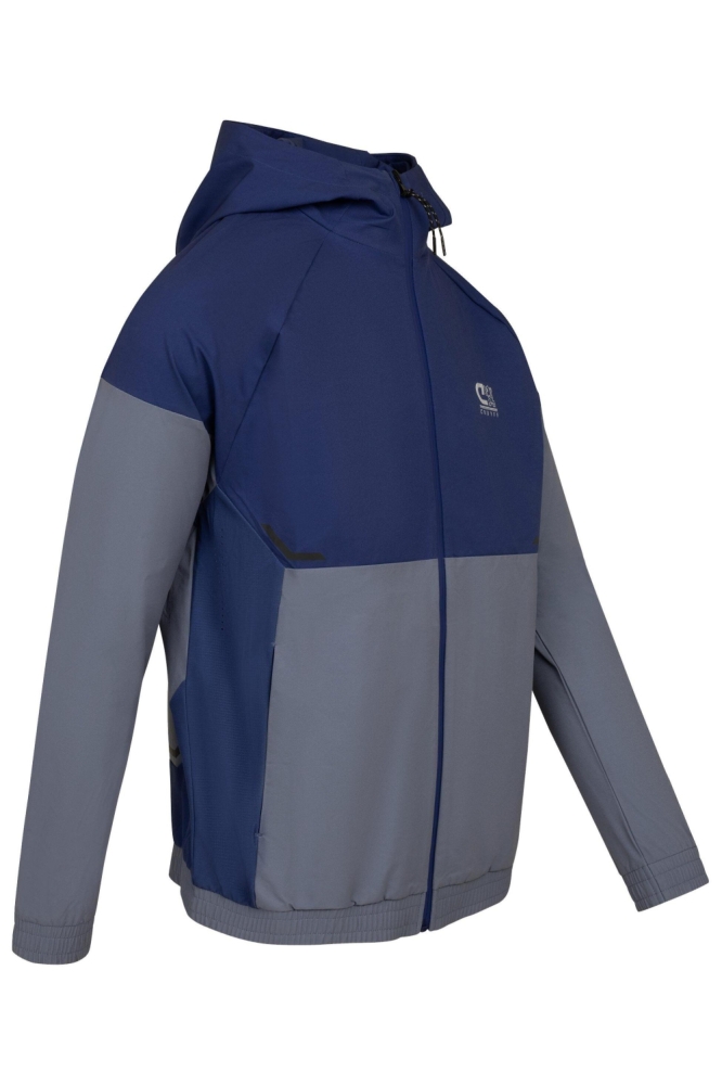 Cruyff blauwe heren sport jas | Zijaanzicht