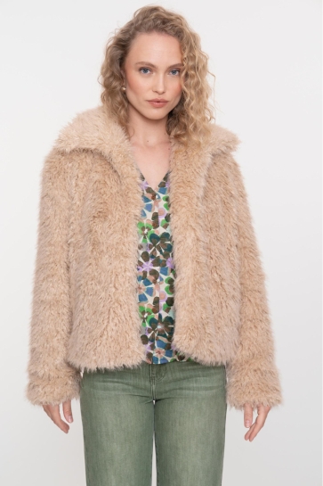 Geisha Jas SHORT HAIRY JACKET 58563 19 721 Light Sand