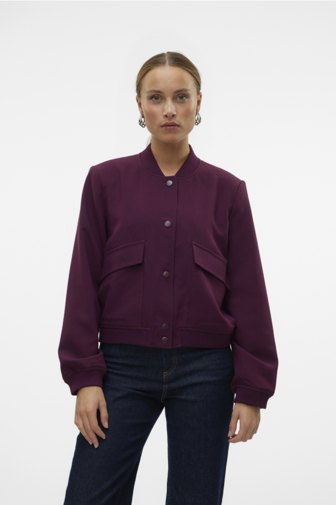 Vero Moda bordeaux dames jas | Model vooraanzicht
