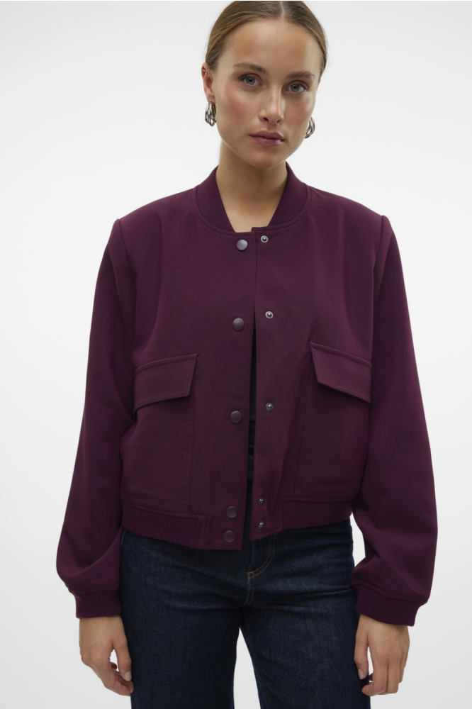 Vero Moda bordeaux dames jas | Model vooraanzicht