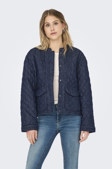 Only Jas ONLHALLIE QUILTED DNM JACKET AKM NO 15355316 DARK BLUE DENIM