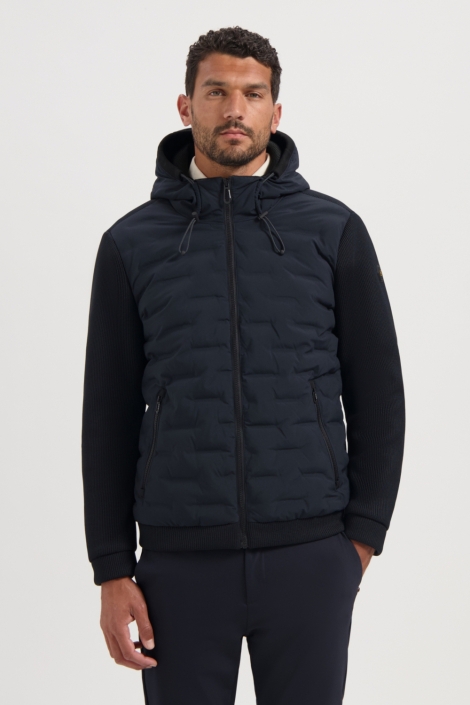 NO-EXCESS blauwe heren jas | Model vooraanzicht