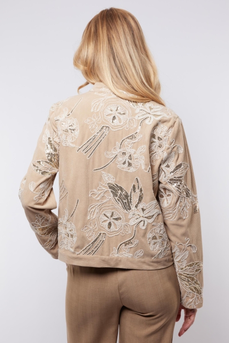 C&S The Label beige dames vest | Model achteraanzicht