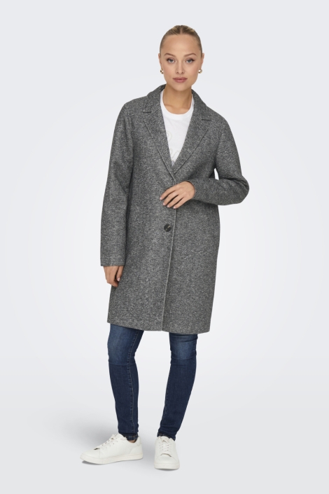 Only grijze dames jas | Model vooraanzicht