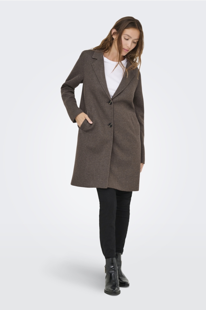 Only bruine dames jas | Model vooraanzicht