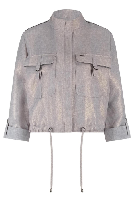 Zip73 grijze dames jas | Vooraanzicht