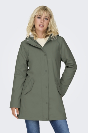 Only Jas ONLSALLY RAINCOAT OTW NOOS 15206116 Castor Gray/WHITE TEDD