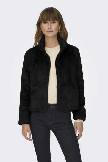 Only Jas ONLNEWVIDA LIFE FAUX FUR JACKET OTW 15295423 Black